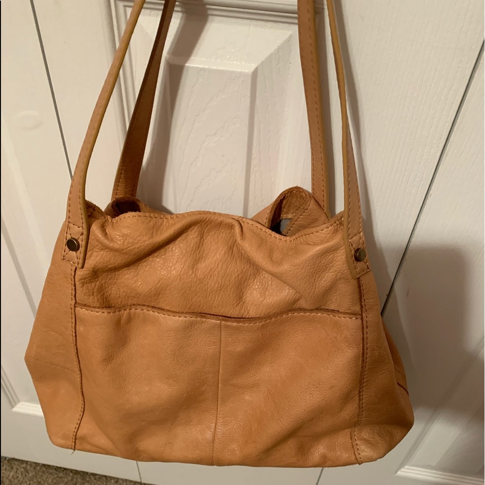 Tan leather purse